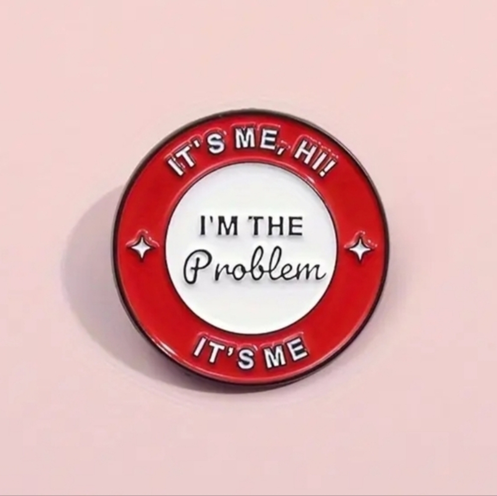 NEW Taylor Swift I'm The Problem It's Me Pin Red & White‎